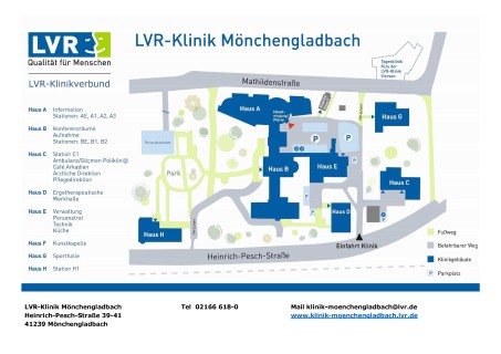 Lageplan der LVR-Klinik Mönchengladbach